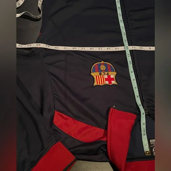 FC Barcelona Full Zip Track Navy Blue Jacket - Picture 9 of 15